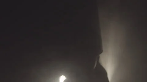 Firefighters in a dark room Stock Footage 266407144