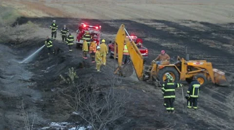 Firefighters in Ditch Video stock 12439513