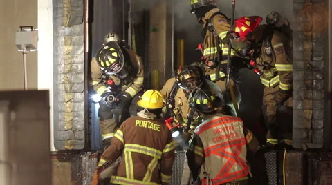 Firefighters in Dorrway Stock-Footage 45654671