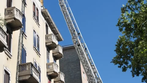 FireFighters on escalator Video stock 247191471
