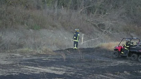 Firefighters in Field Stock-Footage 12439734