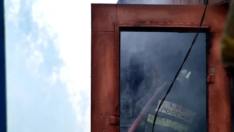 Firefighters fight fire. Stock Footage 109388954