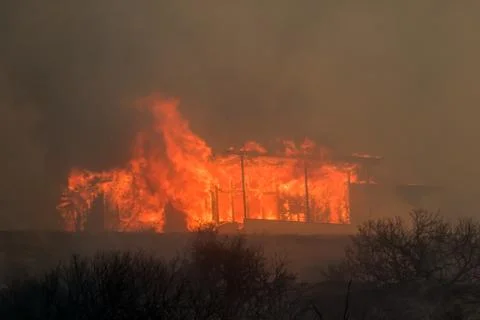 Firefighters Fighting Fire Foto stock