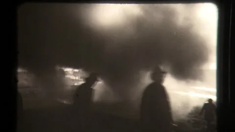 Firefighters Firemen Train Collided with a Fuel Truck on Railroad Train Tracks  Stock Footage 130296519