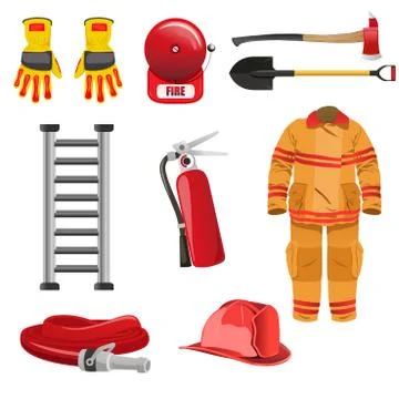 Firefighters icons Stock Illustration