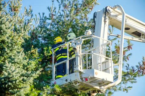 Firefighters in interference Stock Photos