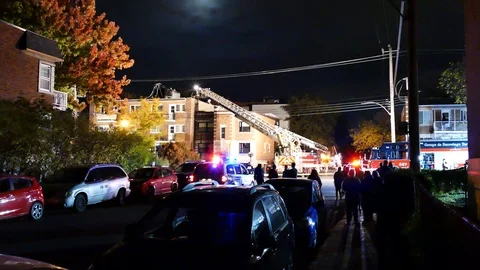 Firefighters intervention in the street Stock Footage 120162753