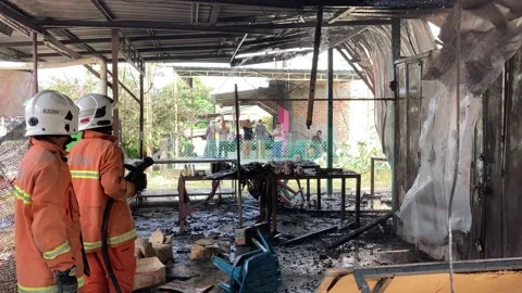 Firefighters Malaysia on duty Stock Footage 146911645