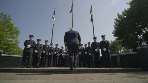 Firefighters saluting 動画素材 201510427