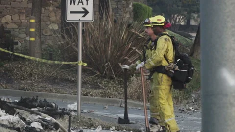 Firefighters at the scene Stock Footage 85994207