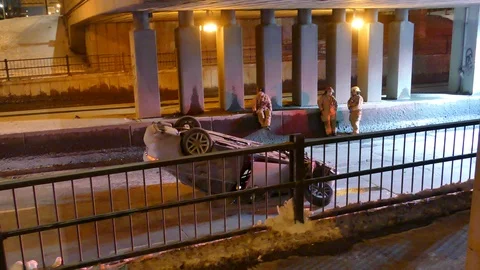 Firefighters on-scene of rollover 動画素材 103868610