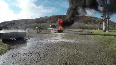 Firefighters Training Video stock 82212749