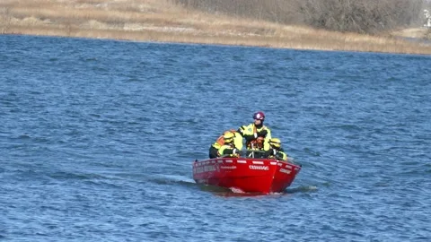 Firefighters in the water Stock Footage 133275298