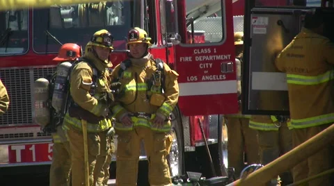 Firefighters at Work Stock-Footage 5165777