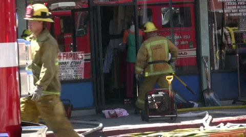 Firefighters at Work Stock Footage 5185600