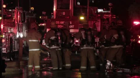 Firefighters at Work Stock Footage 10736220
