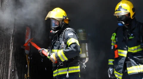 Firefighters at work Stock Footage 39490117