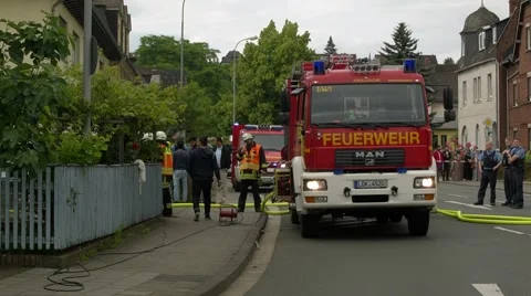 Firefighters at work Stock Footage 64549324