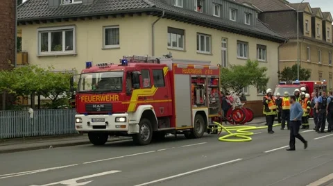 Firefighters at work Stock Footage 64549451