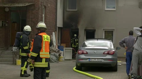 Firefighters at work Stock Footage 64549614