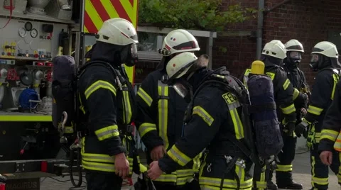 Firefighters at work Stock Footage 64549671