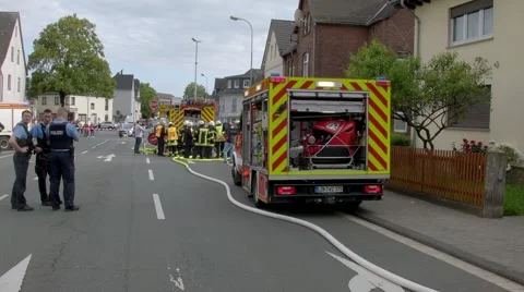 Firefighters at work Stock Footage 64549871