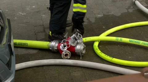 Firefighters at work Stock Footage 64550027