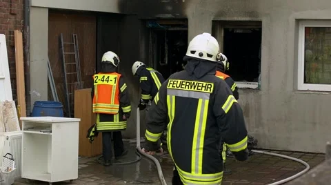 Firefighters at work Stock Footage 64550109