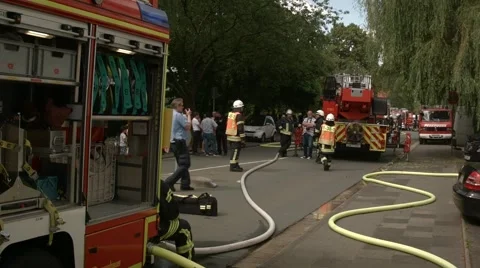 Firefighters at work Stock Footage 64752214