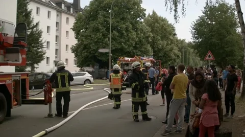 Firefighters at work Stock Footage 64752282