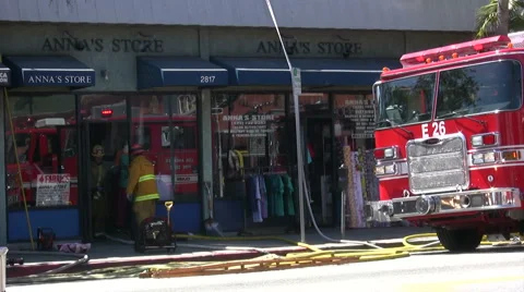 Firefighters at Work with hoses Video stock 5184055