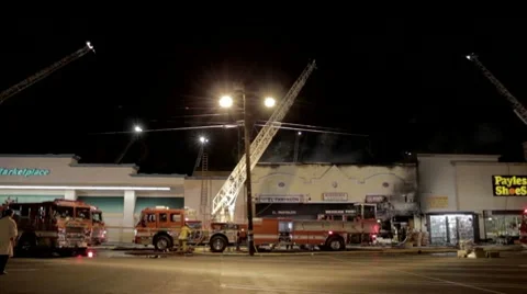 Firefighters at Work in Los Angeles Stock Footage 10794576