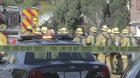 Firefighters at Work at a SWAT and fire sitation Video stock 10794437