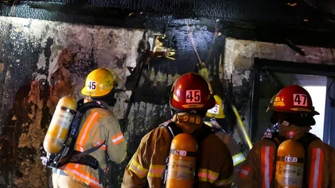 Firefighters working Stock Footage 115971159