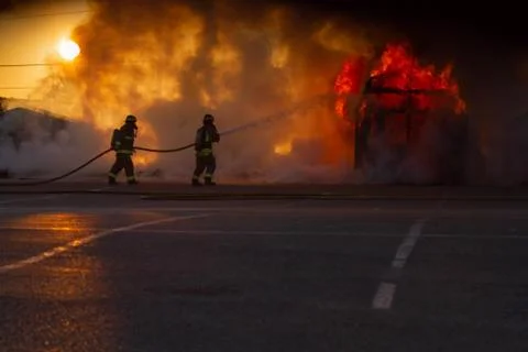 FireFightersExtinguishing Foto stock