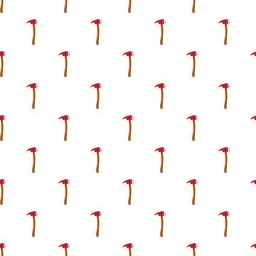 Firefighting axe tool seamless pattern on white background 스톡 일러스트