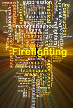 Firefighting background concept glowing Stock Illustration