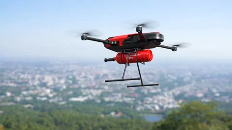 Firefighting Drone 1 Stock Footage 256296647