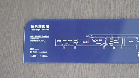 Firefighting Evacuation Route Diagram Map Stock Footage 333631432