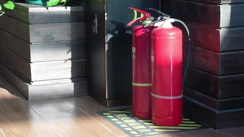 Firefighting Fire Extinguisher and Equipment Station Stock Footage 333631445