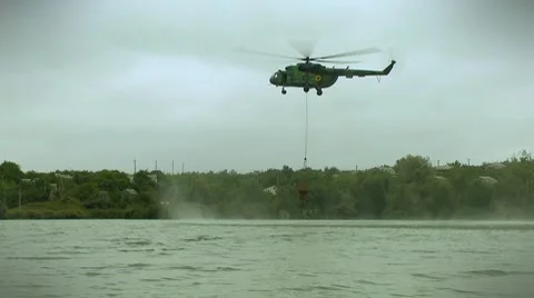 Firefighting helicopter Stock-Footage 8684193