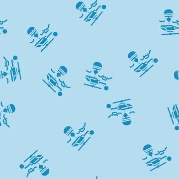 Firefighting helicopter glyph vector seamless pattern Illustrazione stock