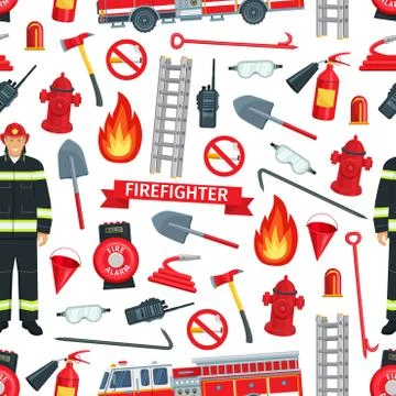 Firefighting pattern seamless vector background イラスト素材