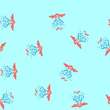 Firefighting plane wildfire disaster vector seamless pattern Stock Illustration