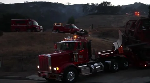 Firefighting trucks Stock Footage 49560311