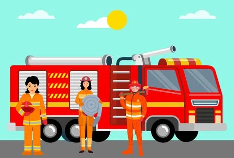 Firefighting Unit Concept Illustration Stock Illustration