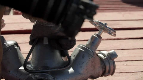 Firefighting Water Valve on Ground Stock Footage 322029844