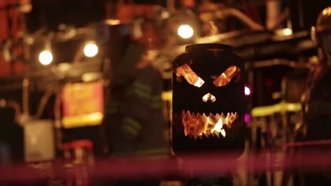 FIRE/FLAME Metal Skull Burning, (HD 24p) Stock Footage 272192964