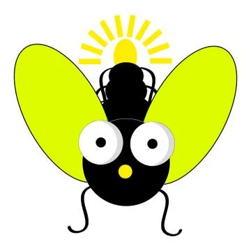 Fireflie on white background Stock Illustration