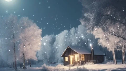 Fireflies Flashing in Winter 4k loop Stock Footage 287692286